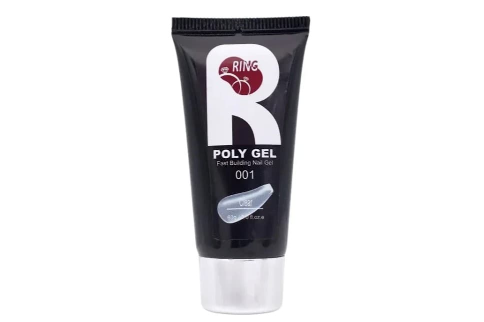 پلی ژل کاشت ناخن رینگ RING کد 001 رنگ کلیر Clear حجم 60 گرم