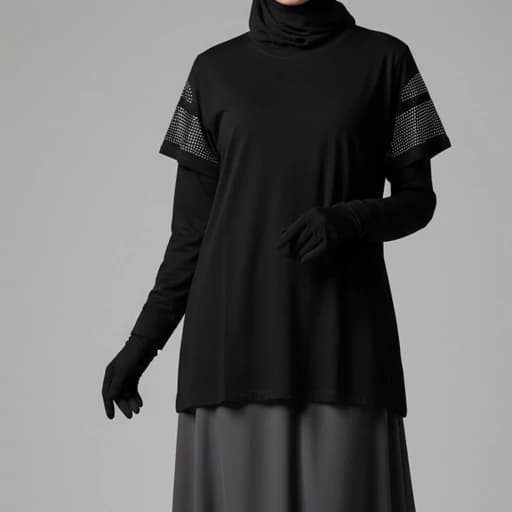 تیشرت نخی زنانه سرآستین نگین دار