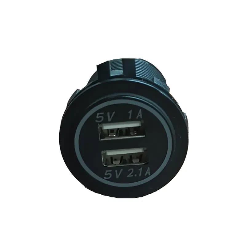درگاه شارژر USB دوتایی 1 و 2.1 آمپر تو کار گرد — تصویر ۲