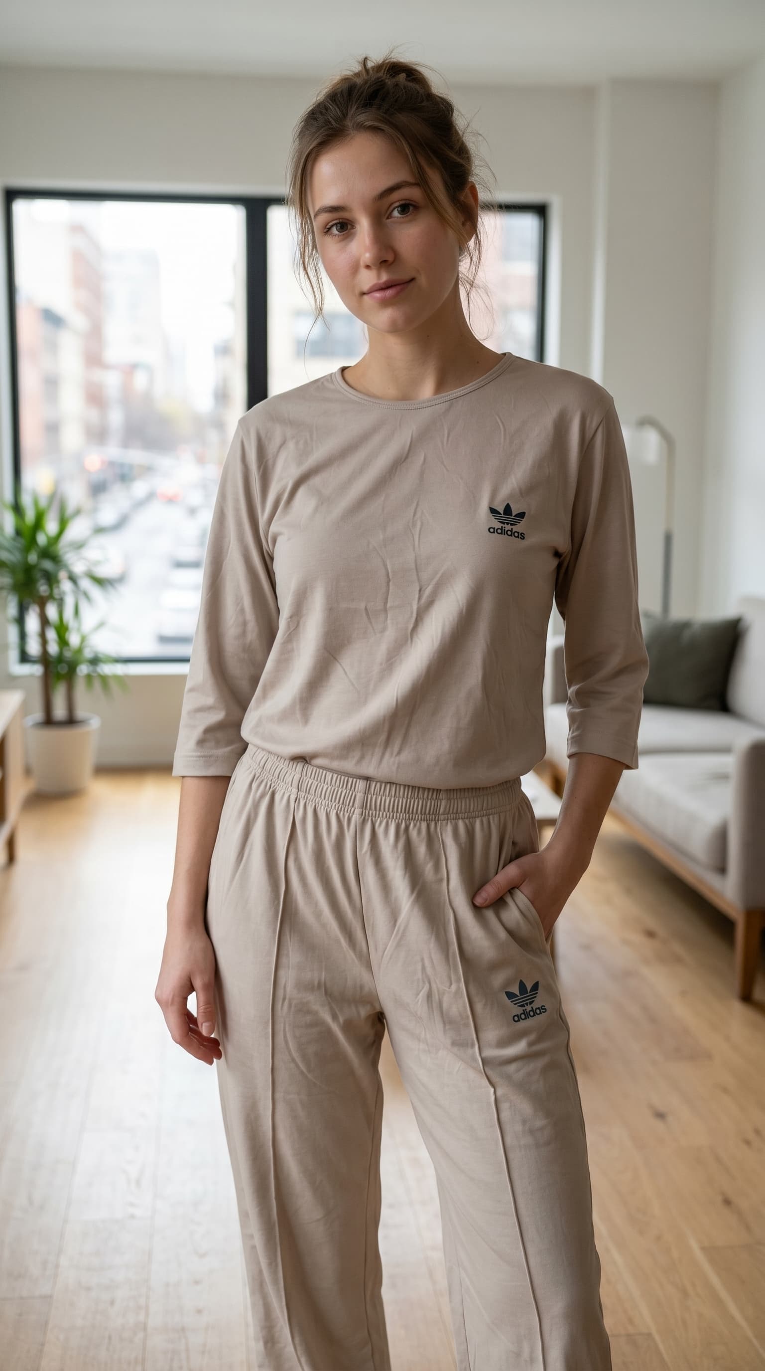 ست گلکسی تیشرت و شلوار چاپی طرح adidas