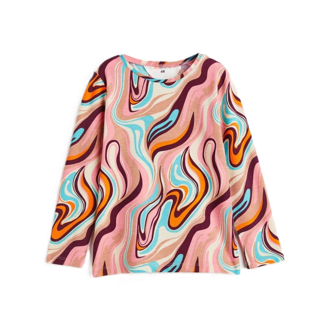 تیشرت آستین بلند بچگانه دخترانه اچ اند ام h&m | کد 3022/00085