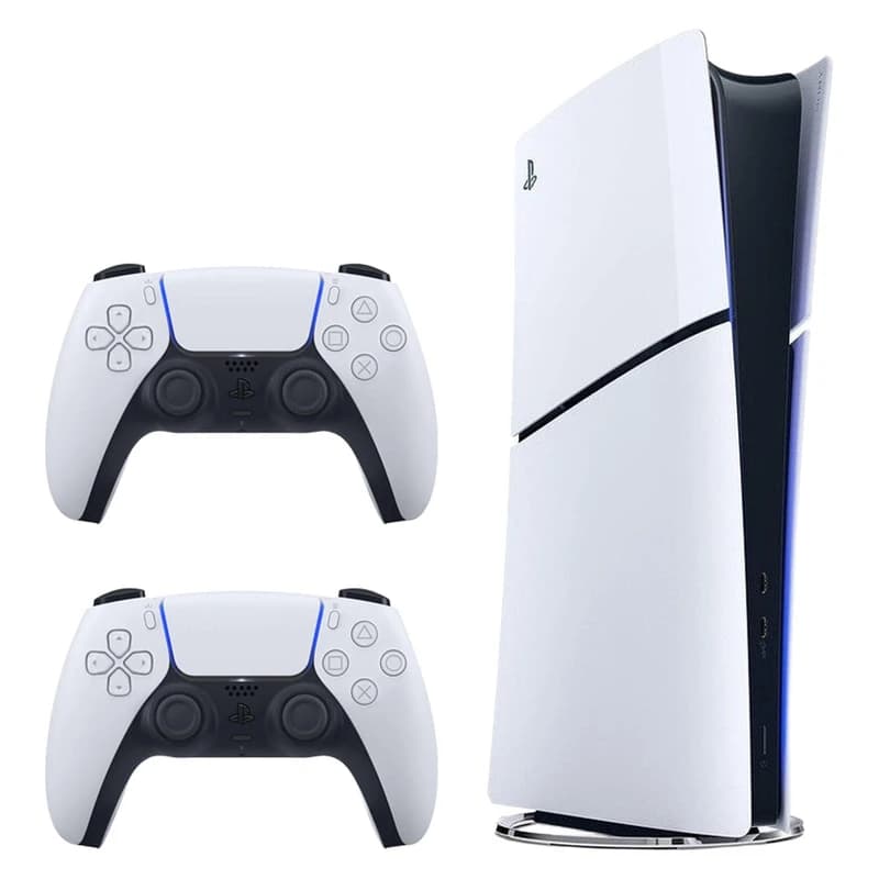 کنسول بازی سونی مدل PlayStation 5 Slim نسخه دیجیتال، ریجن اروپا سری 2016A با ظرفیت حافظه داخلی 1 ترابایت به همراه یک عدد کنترلر اضافه به رنگ‌ White، حداکثر وضوح تصویر خروجی تا 4K و حداکثر نرخ به‌روزرس