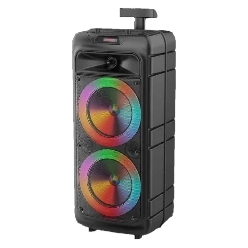 اسپیکر بلوتوثی قابل حمل مدل ZQS-8210، مدت زمان پخش 5 ساعت، نسخه بلوتوث 5، منبع انرژی باتری، مدت زمان شارژ شدن 1 ساعت، همراه با میکروفون، ریموت کنترل، درگاه ارتباطی شامل جک 2.5 میلی‌متری صدا، microUSB،