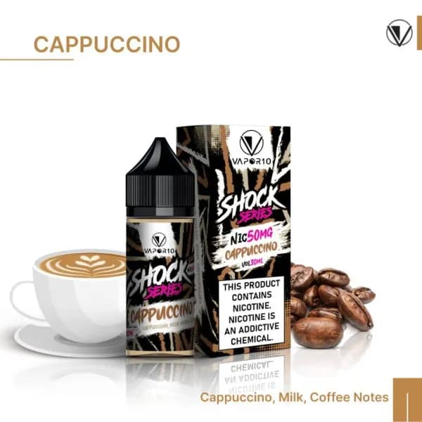 سالت نیکوتین کاپو چینو کمپانی ویپور 10 سری شوک | VAPOR 10 Nicotin Salt Cappuccino