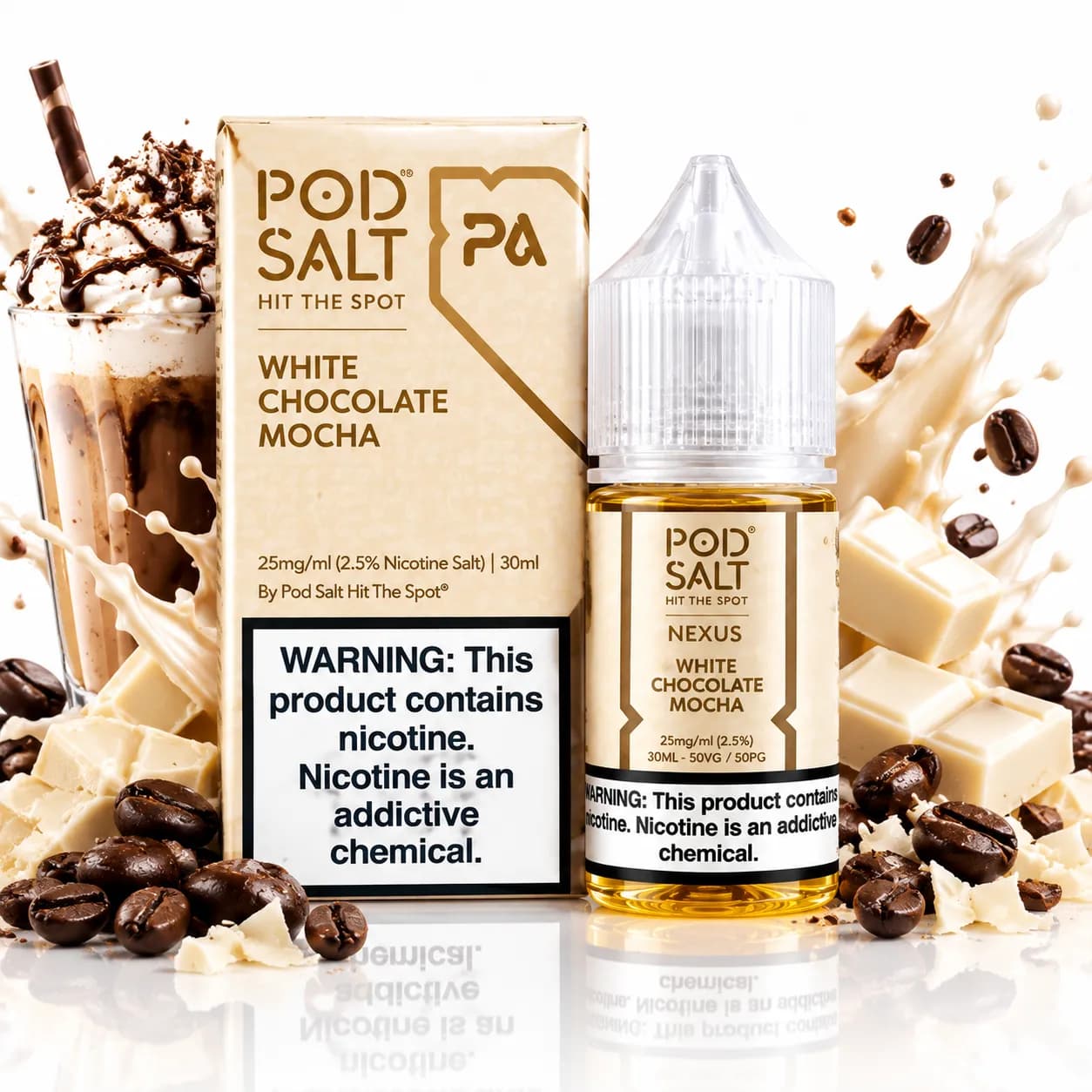 سالت شکلات سفید موکا پاد سالت | Pod Salt Nexus White Chocolate Mocha Nic Salt