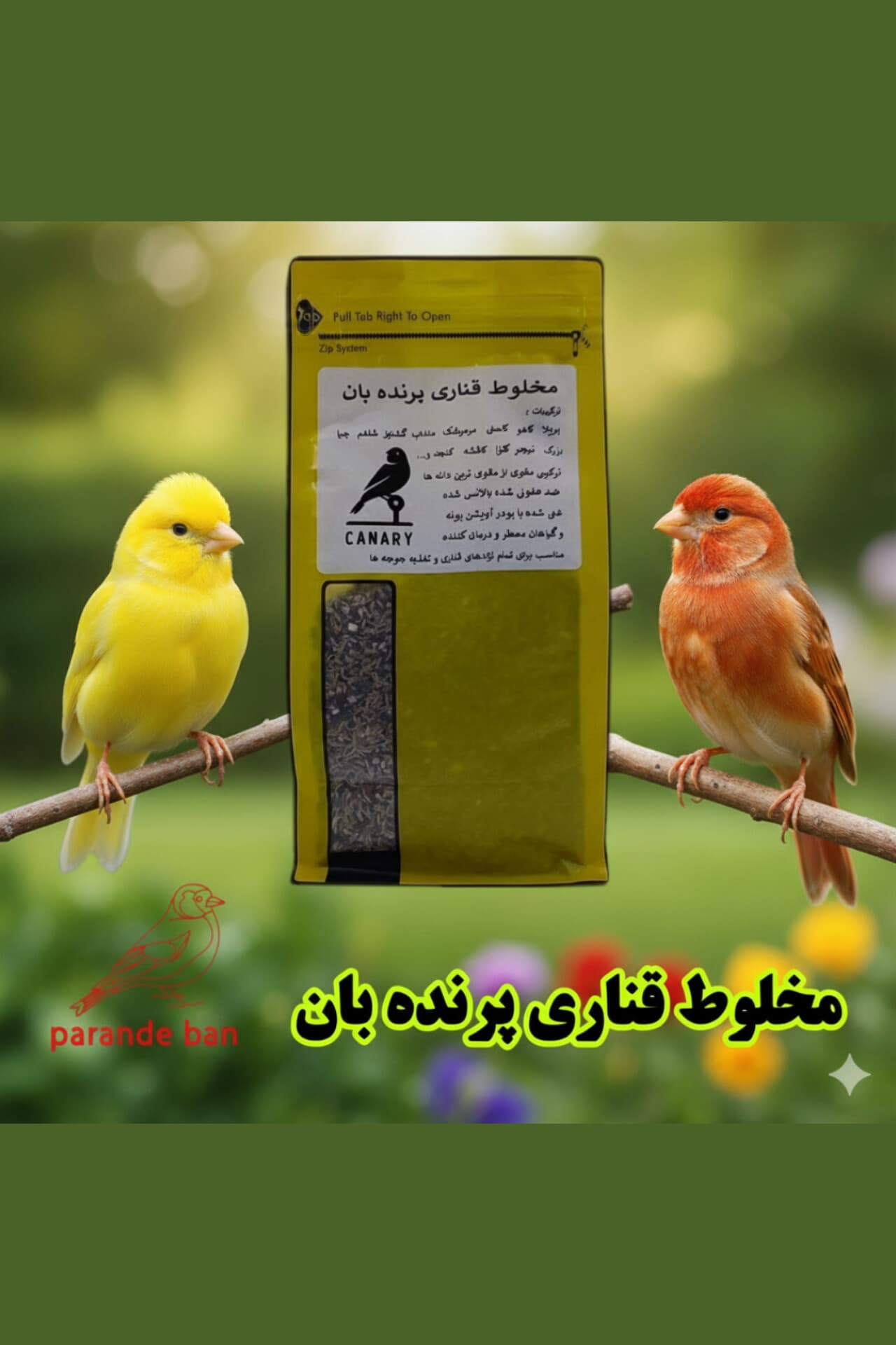 مخلوط دانه قناری پرنده‌بان | غذای بالانس‌شده برای جوجه‌ها، دوران لک و جفت‌گیری