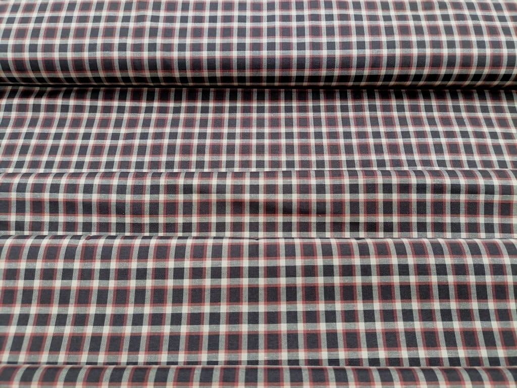 پارچه چهارخونه قهوه ای تیره (پارچه پیراهن ایرانی طرح متوسط عرض 1.5) — تصویر ۵