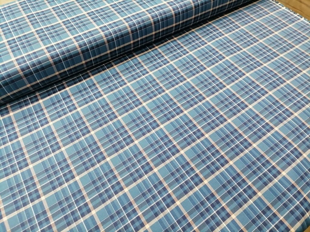 پارچه پیراهن چهارخانه سبز - آبی (ایرانی- طرح متوسط عرض 1.5 متر) — تصویر ۴