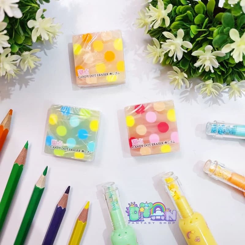 پاک کن مغز دار مربعی طرح candy dot برند tochain — تصویر ۲