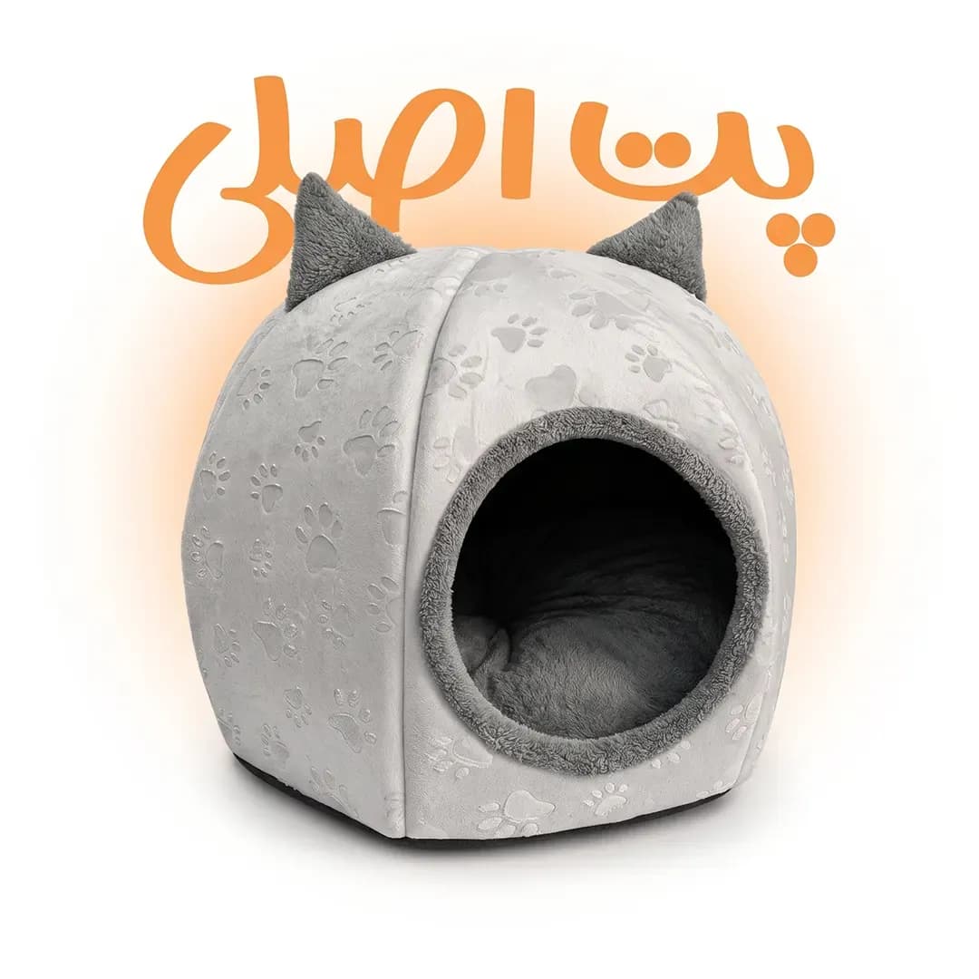 جای خواب و لانه مسقف گربه و سگ طرح گوش‌دار مخملی
