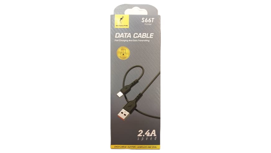 کابل شارژ 1 متر 2.4 آمپر تایپ سی skydolphin s66t