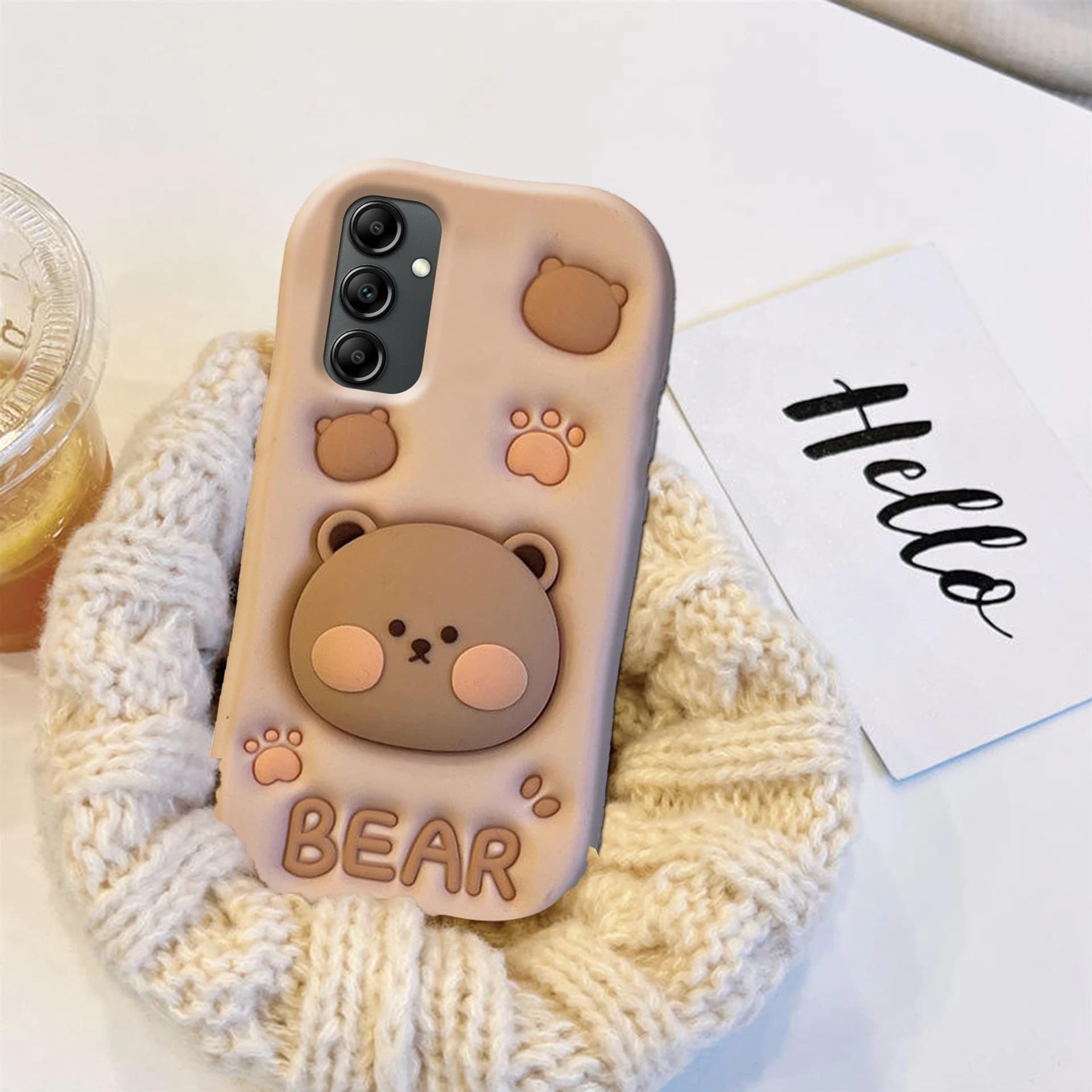 قاب سیلیکونی فانتزی سامسونگ A54 (طرح خرس پاپ سوکتی ۳D BEAR)