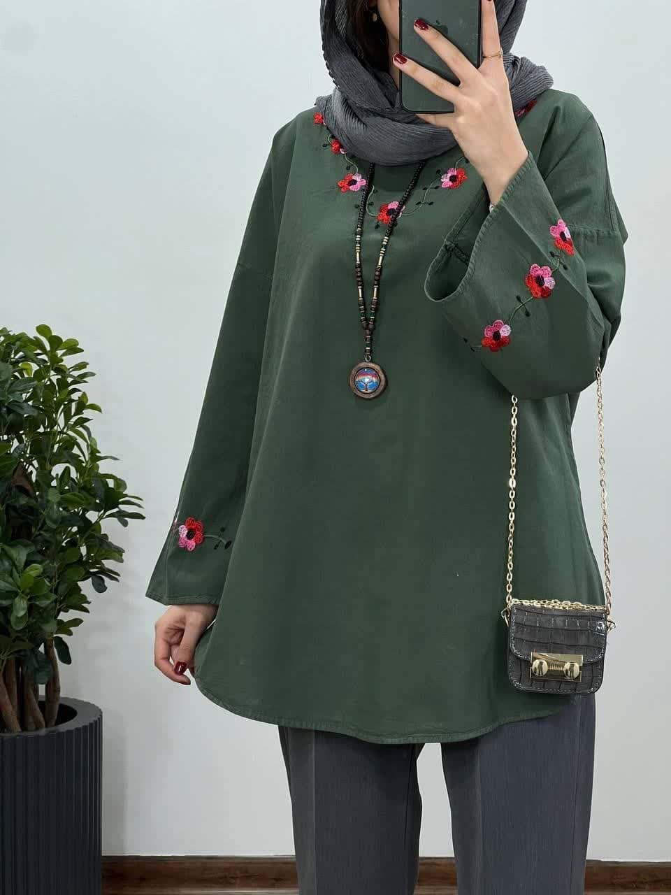 مانتو الیافی گلدوزی