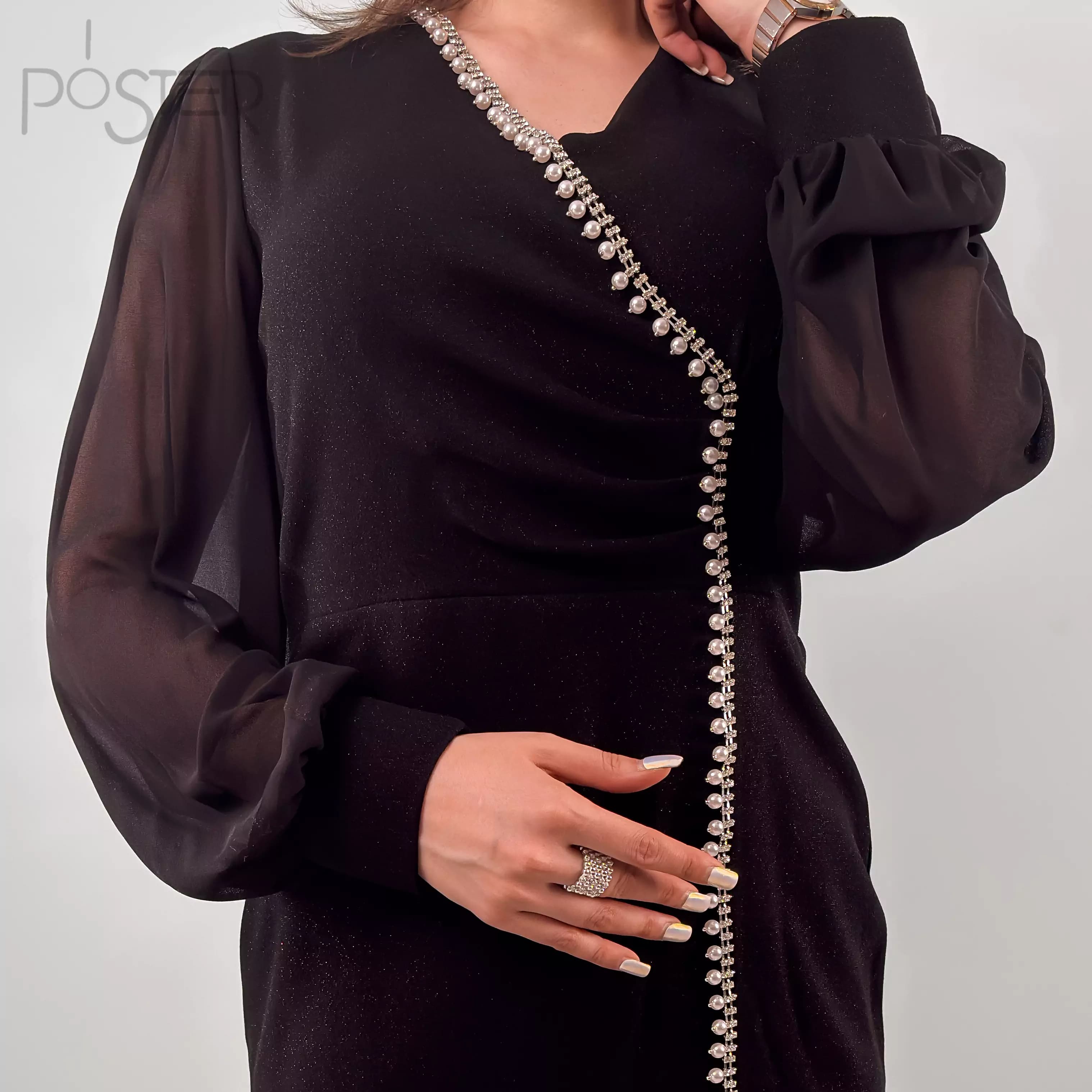 پیراهن نوار دوزی مروارید زنانه — تصویر ۲