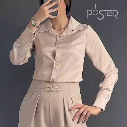 شومیز کراپ ساتن مایا — تصویر ۴