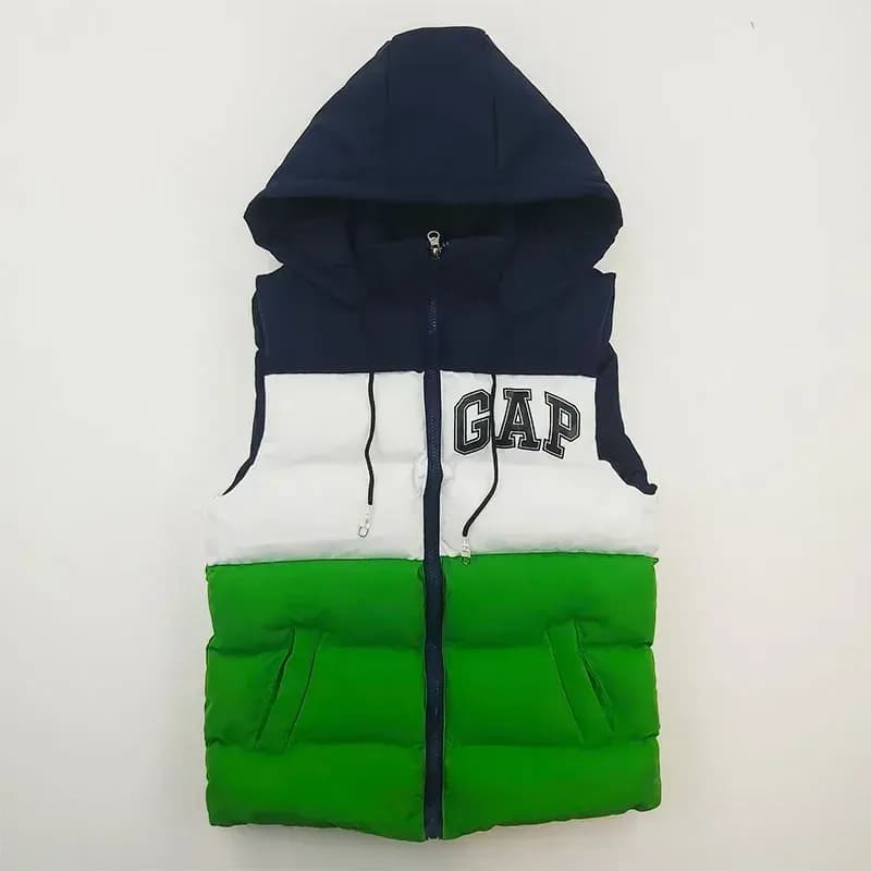 پافر پسرانه GAP سبز سه رنگ شمعی جیبدار