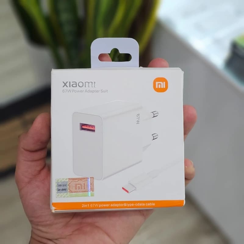 شارژر 67 وات اورجینال شیائومی به همراه کابل تایپ سی