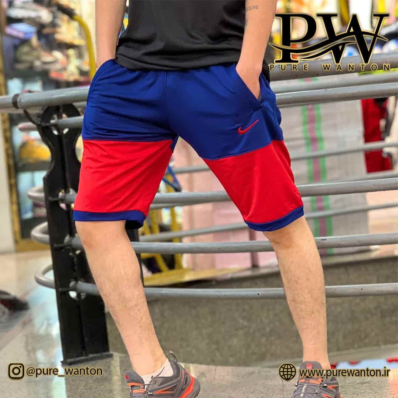 شلوارک مردانه NIKE برند پوروانتون (سرمه ای قرمز)