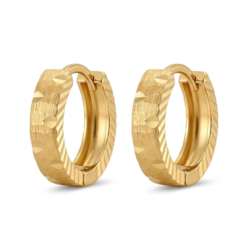 گوشواره طلا 18 عیار حلقه ای طرح امگا رول