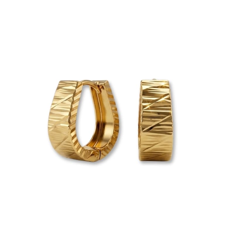 گوشواره طلا 18 عیار حلقه ای طرح امگا برانا