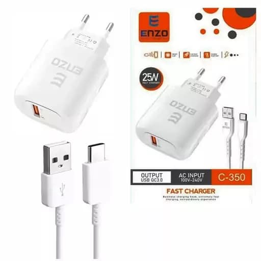 شارژر دیواری انزو C-350 به همراه کابل type-c