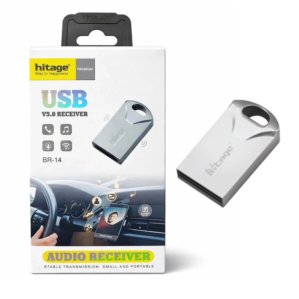 دانگل رسیور بلوتوث پخش ماشین و اسپیکر هیتاگ مدل Hitage BR-14 | پی آر کالا