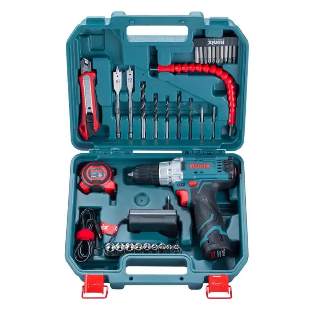 کیت دریل شارژی 12 ولت تک باطری 35 پارچه رونیکس مدل RS-8611