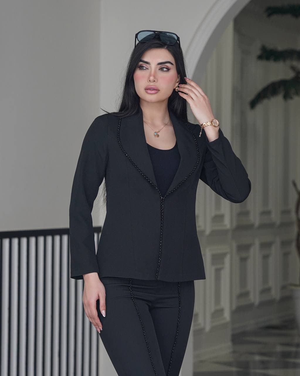 کت زنانه مجلسی یقه جواهردوزی