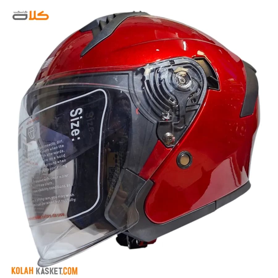 کلاه کاسکت بدون فک قرمز برند تکنیک TECHNIC