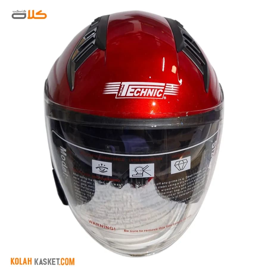 کلاه کاسکت بدون فک قرمز برند تکنیک TECHNIC — تصویر ۴