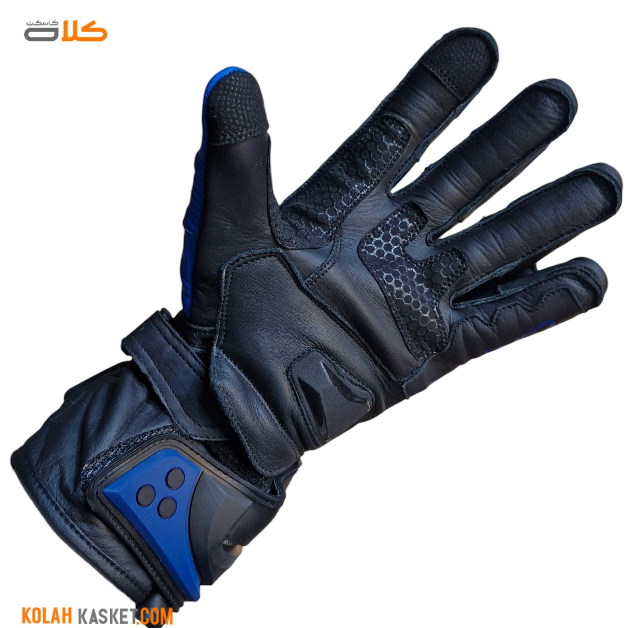 دستکش چرم آلپین استار alpinestars مشکی آبی — تصویر ۲