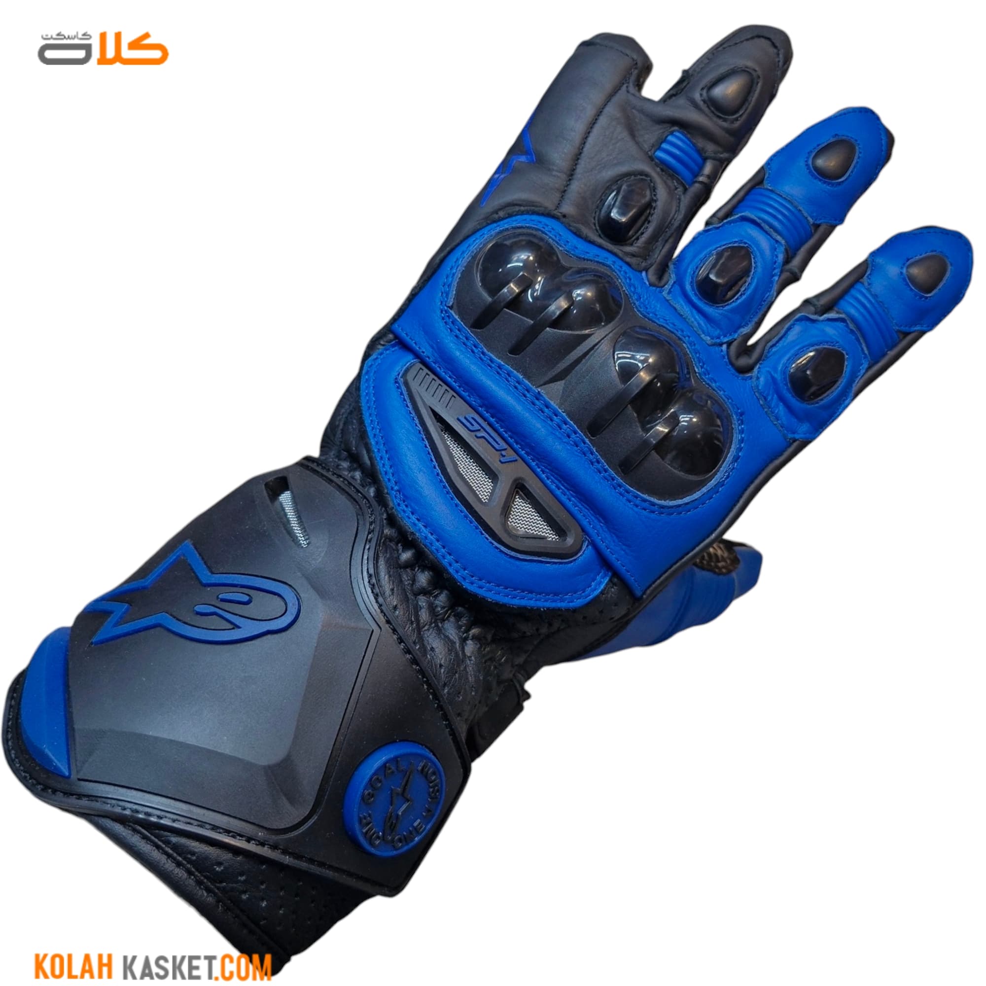 دستکش چرم آلپین استار alpinestars مشکی آبی