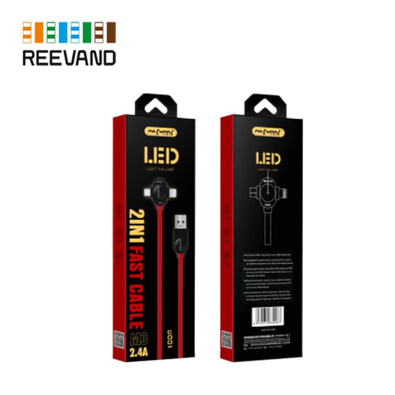 کابل تبدیل USB به Micro USB/Lightning نافومی مدل M3 طول 1 متر — تصویر ۳