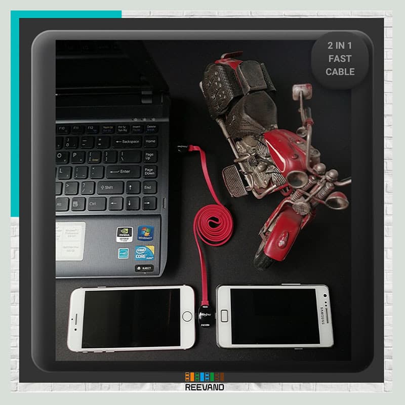 کابل تبدیل USB به Micro USB/Lightning نافومی مدل M3 طول 1 متر — تصویر ۴