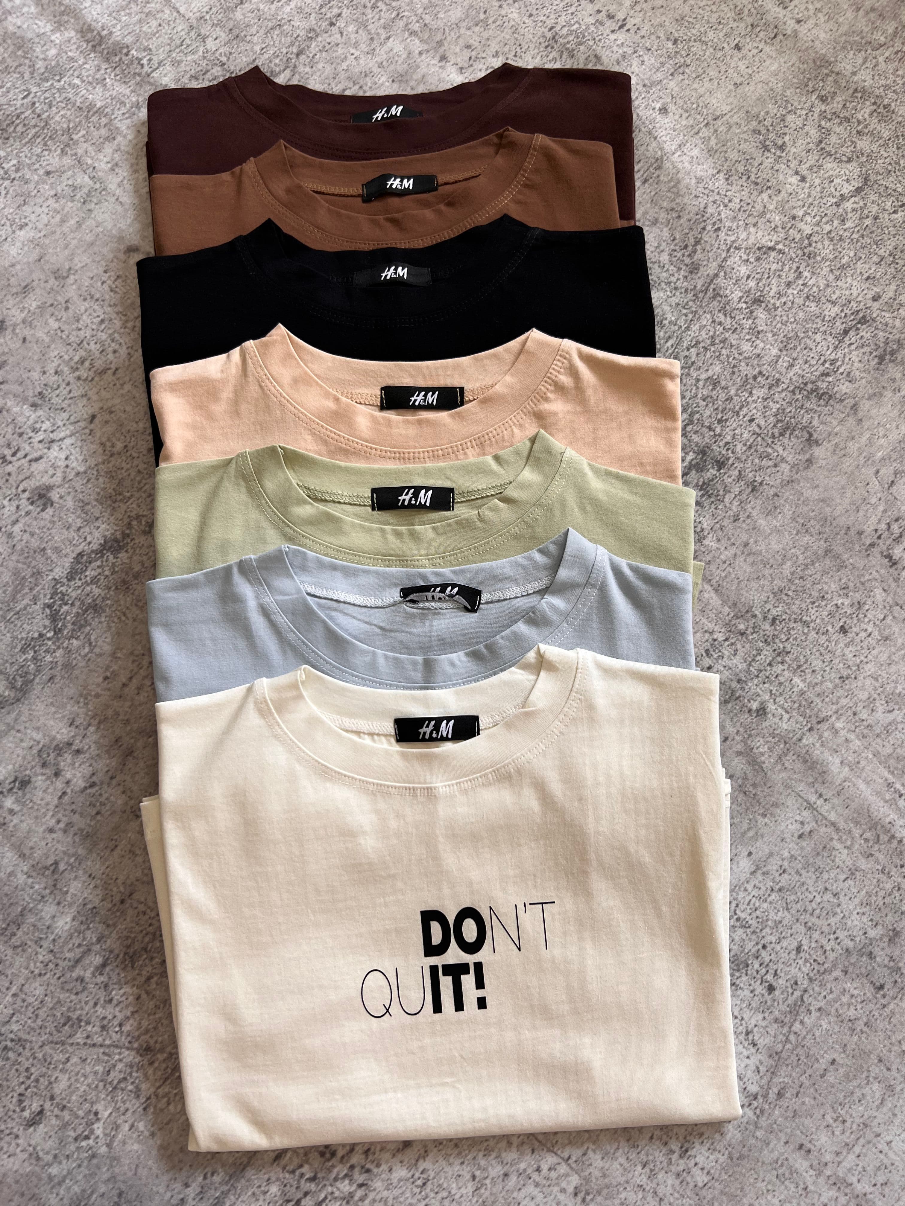 تیشرت کراپ باکسی زنانه طرح Don't Quit