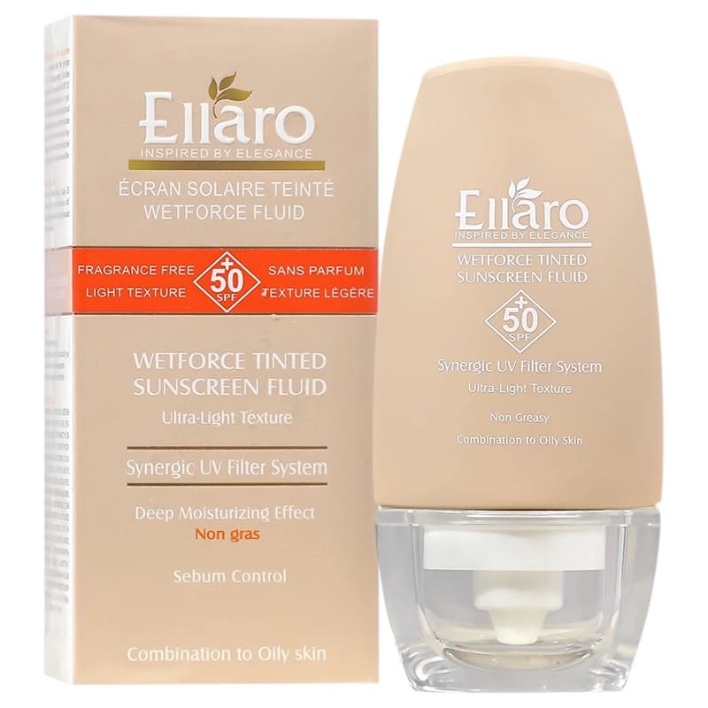 فلوئید ضد آفتاب رنگی الارو SPF50 مناسب پوست چرب حجم 50ml