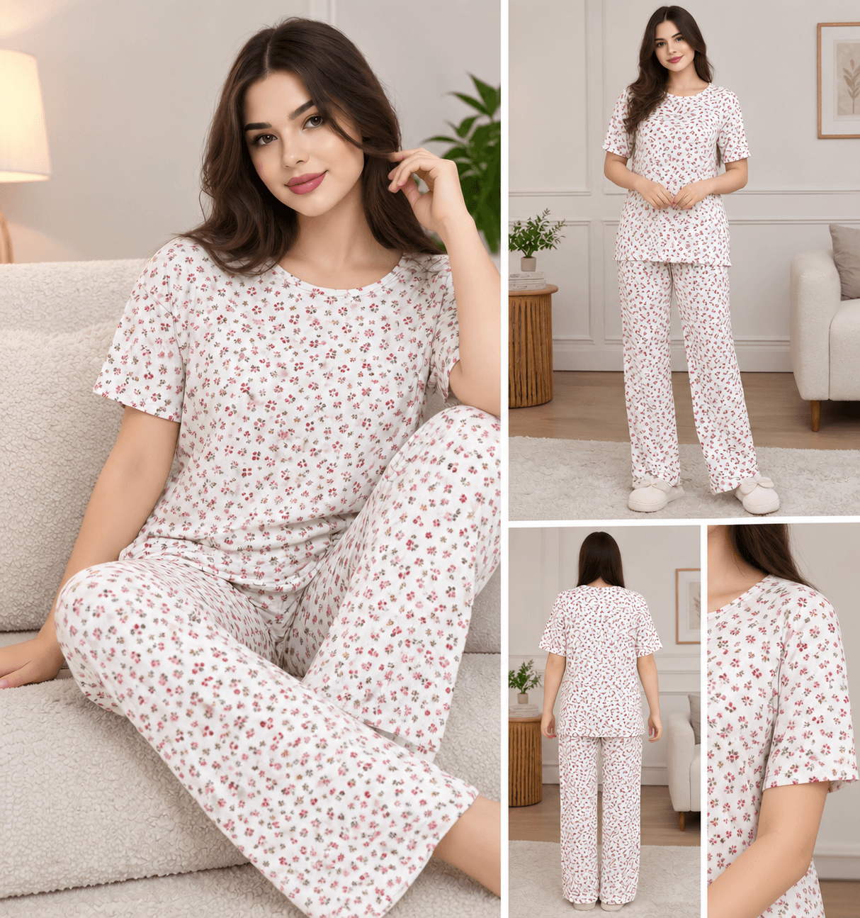 ست راحتی زنانه گلدار ریز