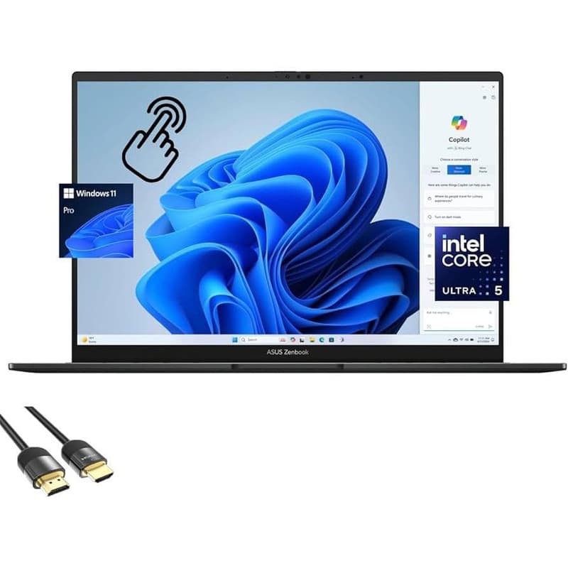 لپ تاپ ایسوس مدل ZenBook 14 OLED Q415MA-U5512-Core Ultra 5 125H-8GB LPDDR5-512GB SSD-Touch — تصویر ۲