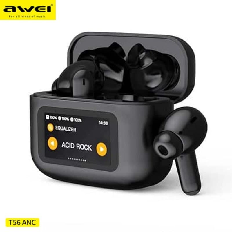 ایرپاد Awei T56 ANC – لمسی، صفحه‌نمایش‌دار، حذف نویز فعال — تصویر ۲
