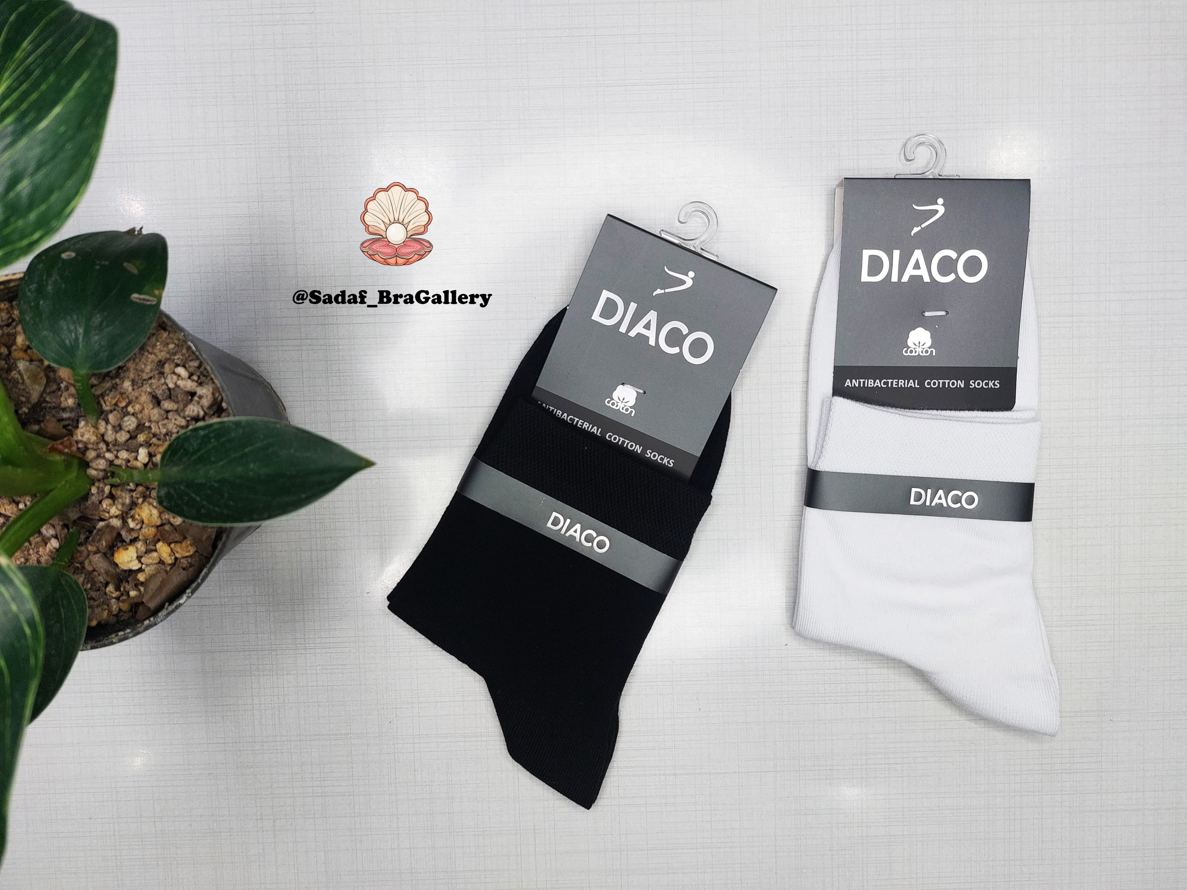 جوراب مردانه نیم ساق نخ پنبه نانو دیاکو Diaco پک 3 تایی