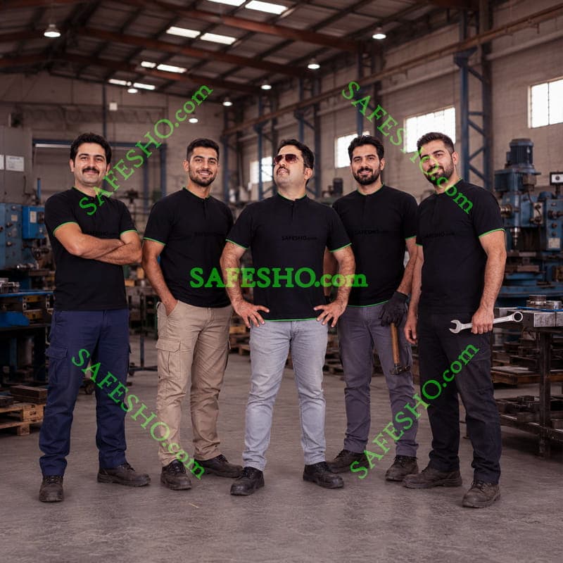 تیشرت کار مدل ثمین مشکی — تصویر ۳