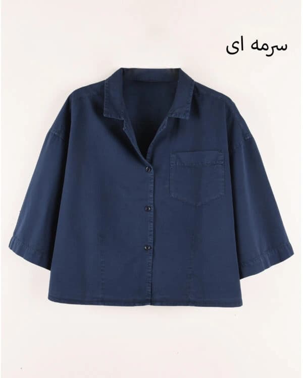 شومیز کراپ زنانه یقه کوبایی | رستامد — تصویر ۵