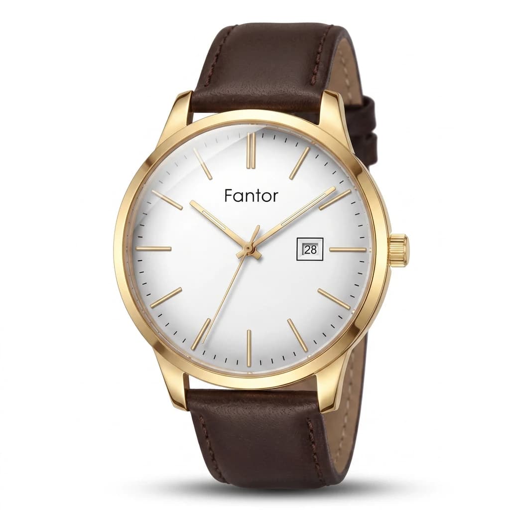 ساعت مچی مردانه فانتور WF1037GB-04 با بند چرم — تصویر ۲