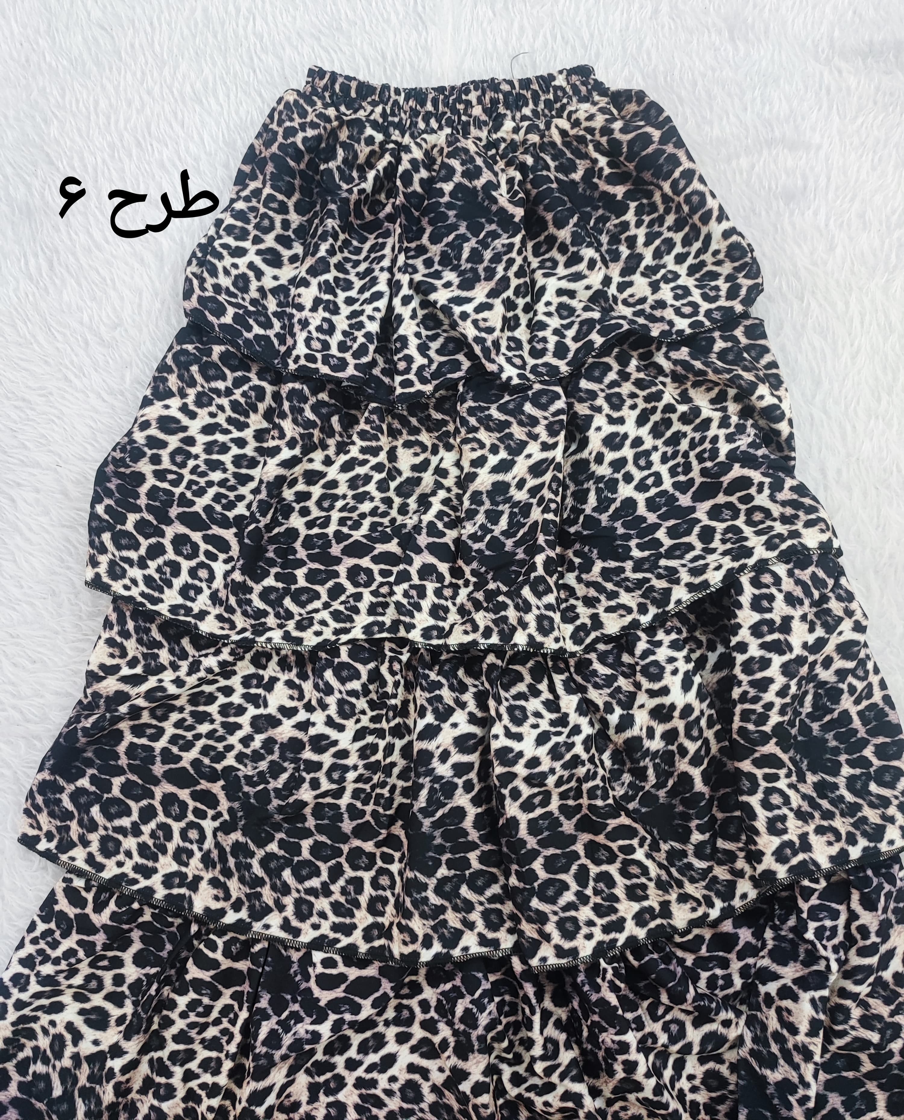 دامن چین چینی عروسکی پلنگی زنانه — تصویر ۷