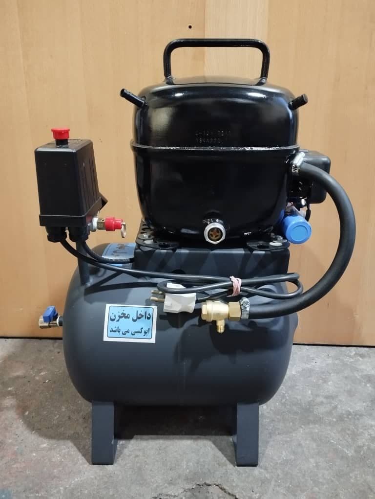کمپرسور بادیخچالی موتور مس آلمان 1/4 سیار مدل پرشین 20 لیتری بیصدا سایلنت مدل پرشین arta2 بسته بندی رایگان — تصویر ۴