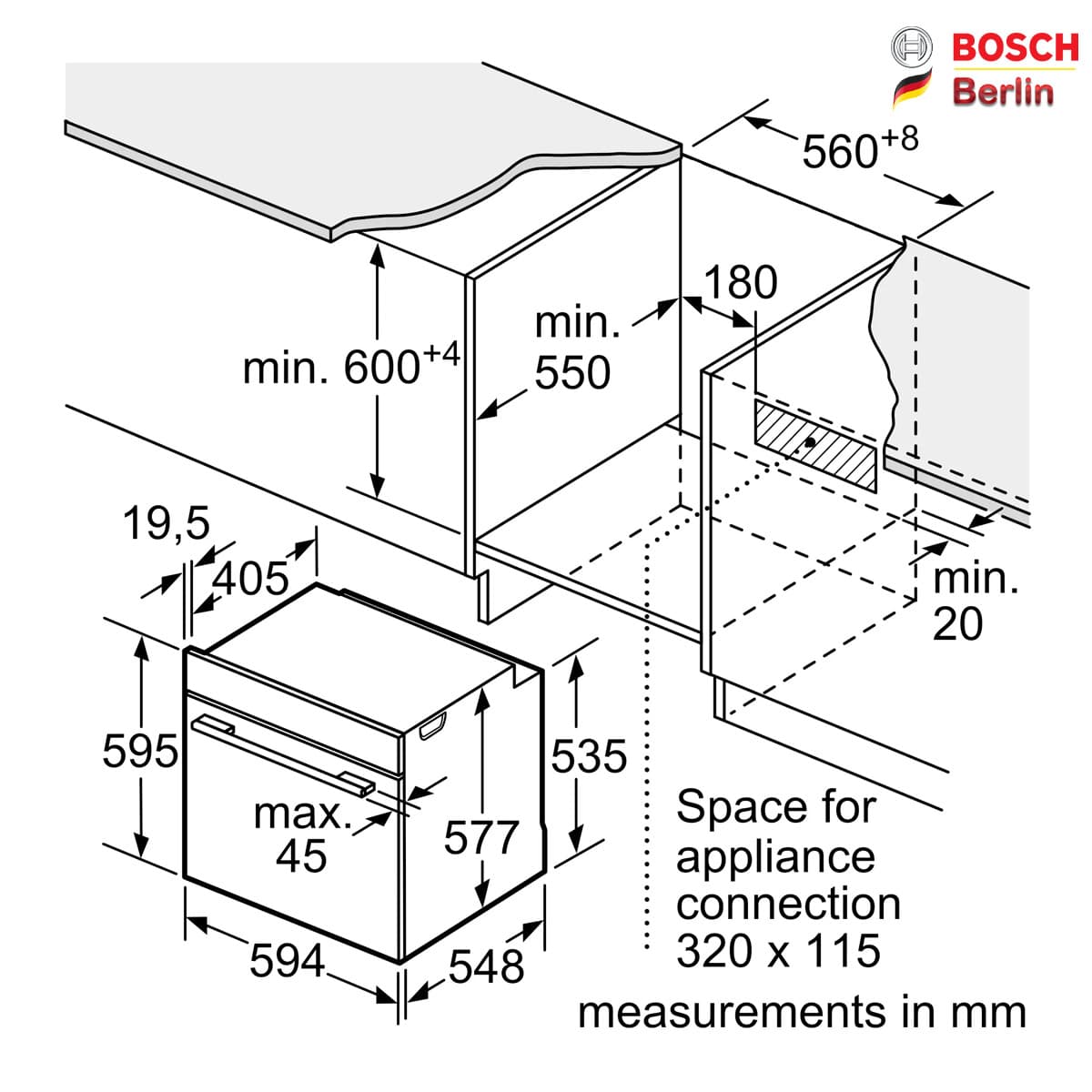 فر برقی توکار بوش مدل BOSCH HBG7741B1 — تصویر ۷