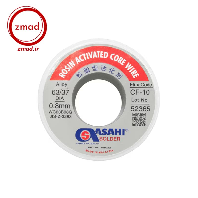 سیم لحیم 0.8mm 100gr مارک ASAHI — تصویر ۲