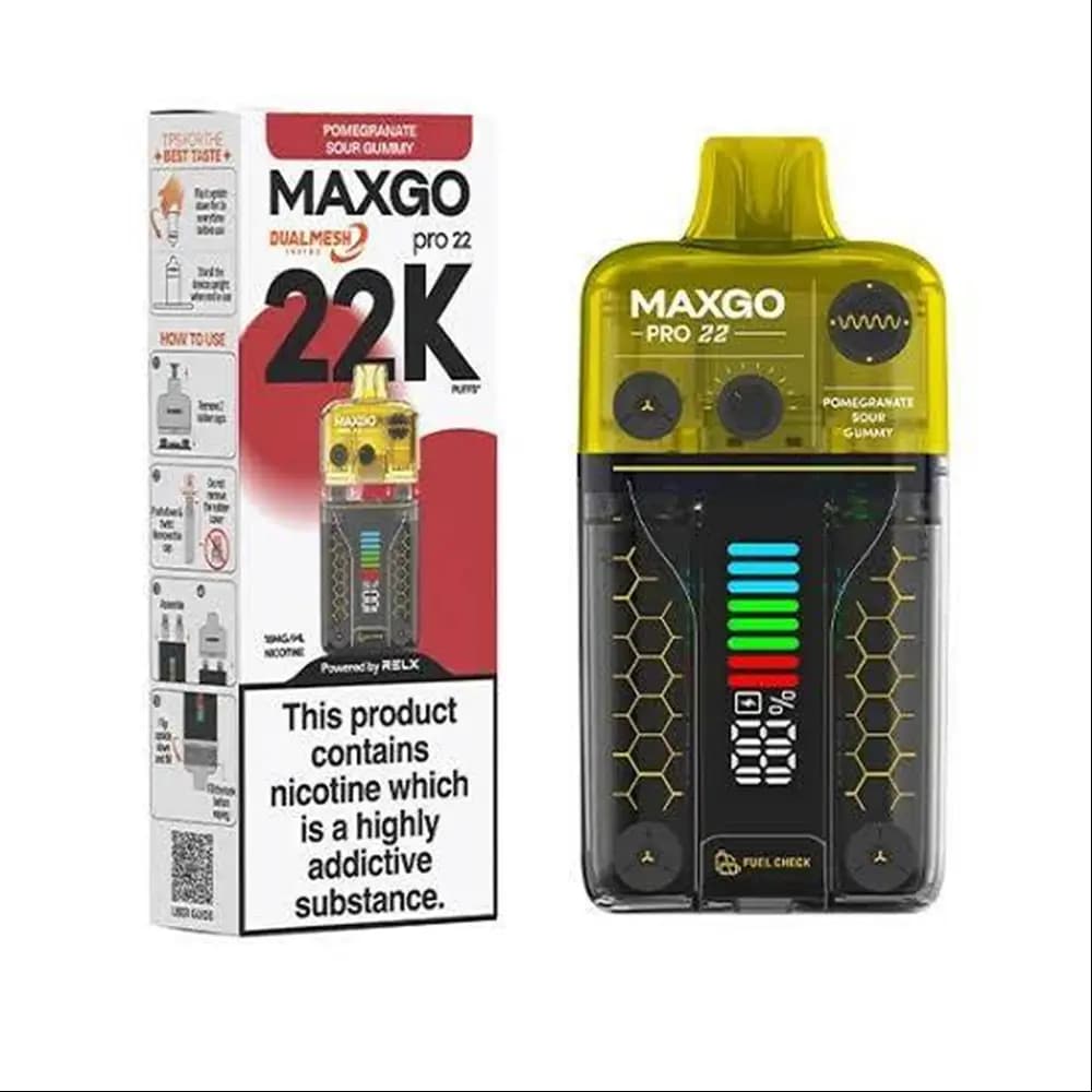 پاد سیستم نیمه دائمی مکس گو پرو ۲۲ هزار پاف RELX MaxGO Pro 22K (قابل شارژ مجدد) — تصویر ۳