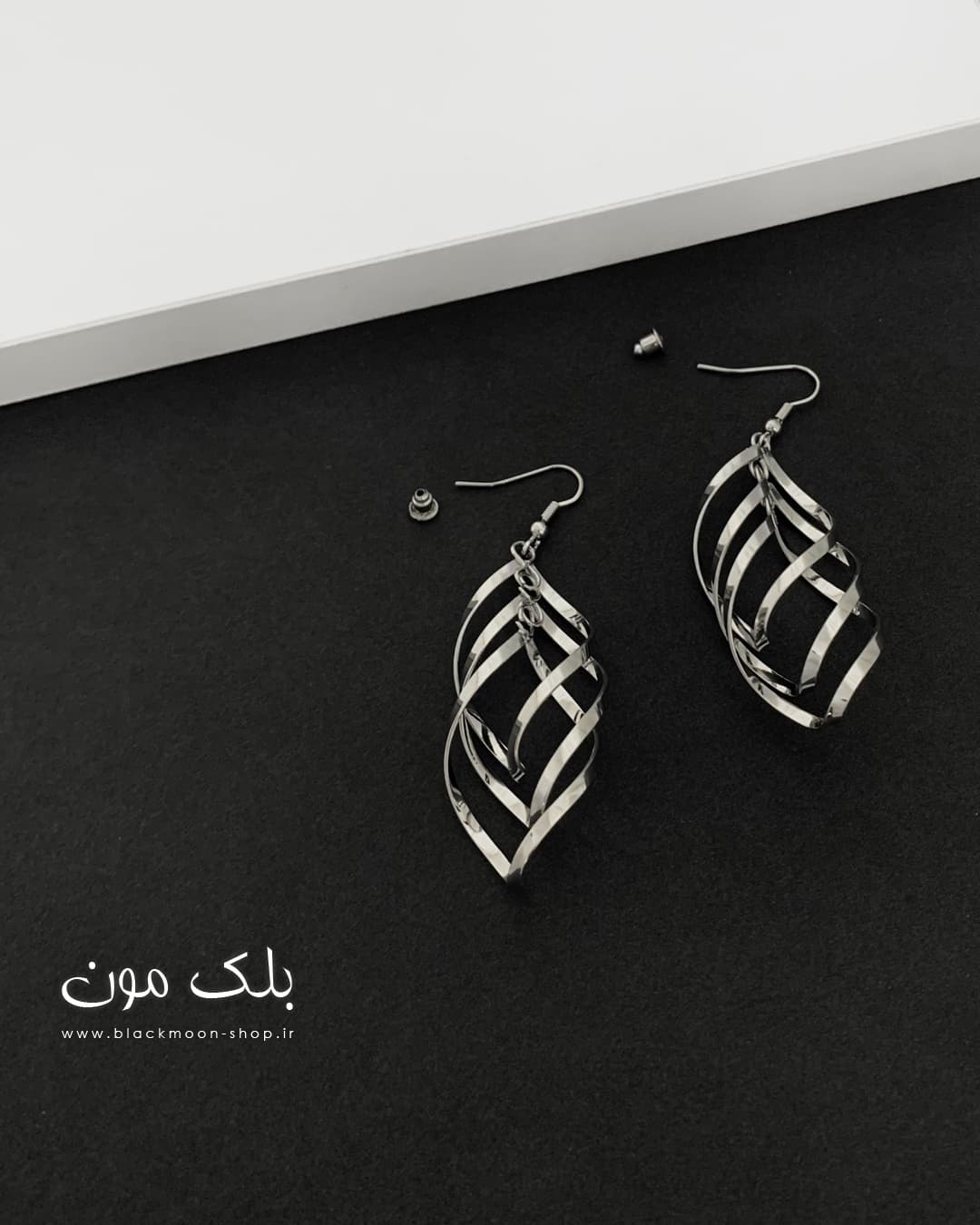 گوشواره آبکاری نقره مارپیچی