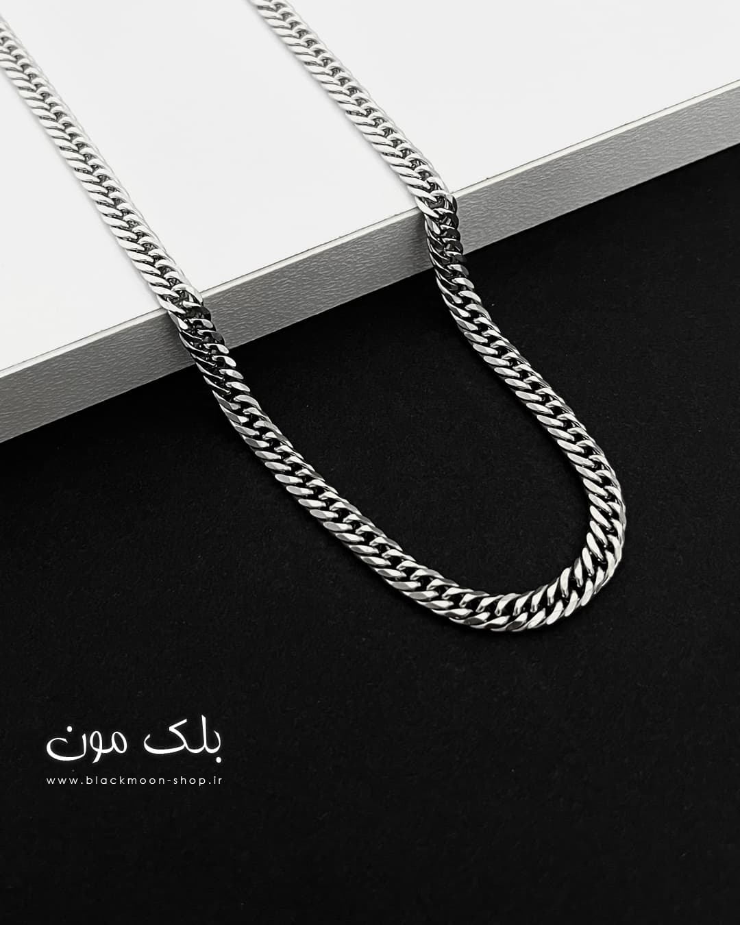 گردنبند مردانه کارتیر نقره ای 5 میل